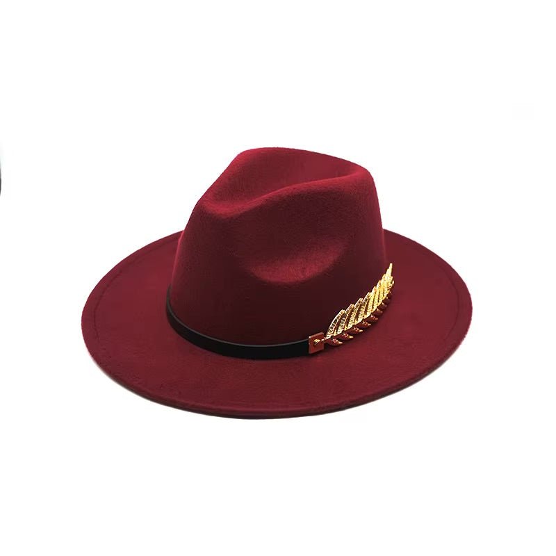 Années 80 Chapeau Vintage Fedora Plume Dorée - Ma Penderie Vintage