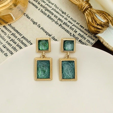 Années 30 Boucles d'Oreilles Résine Art Déco - Ma Penderie Vintage