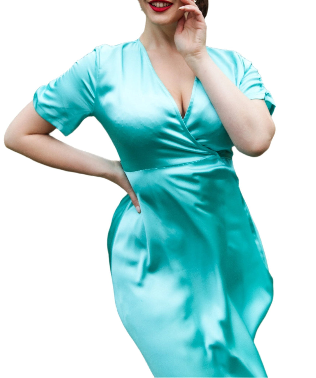 Années 40 Robe Portefeuille Mi - Longue Glamour - Ma Penderie Vintage