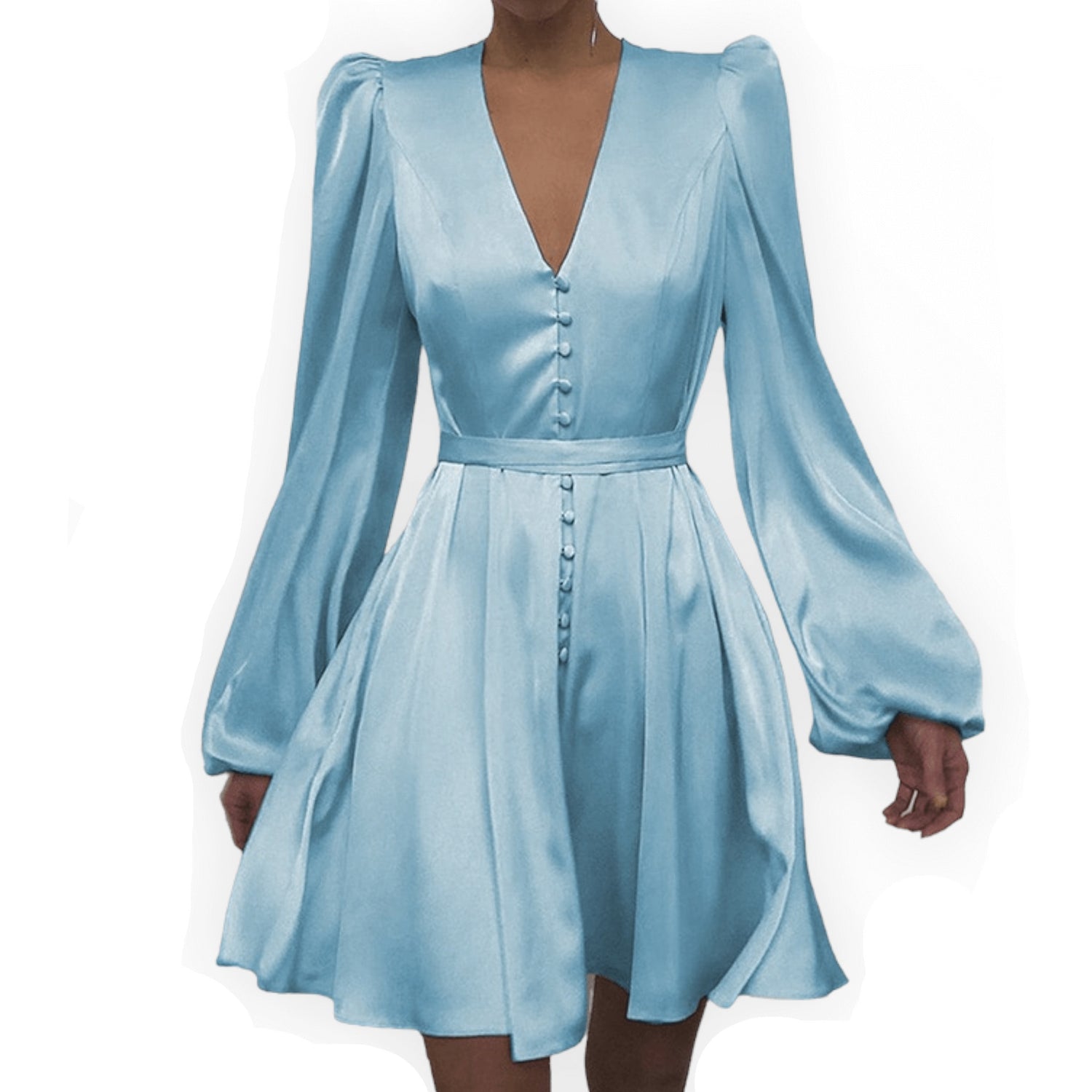 Années 70 Robe Courte Satin À Boutons - Ma Penderie Vintage