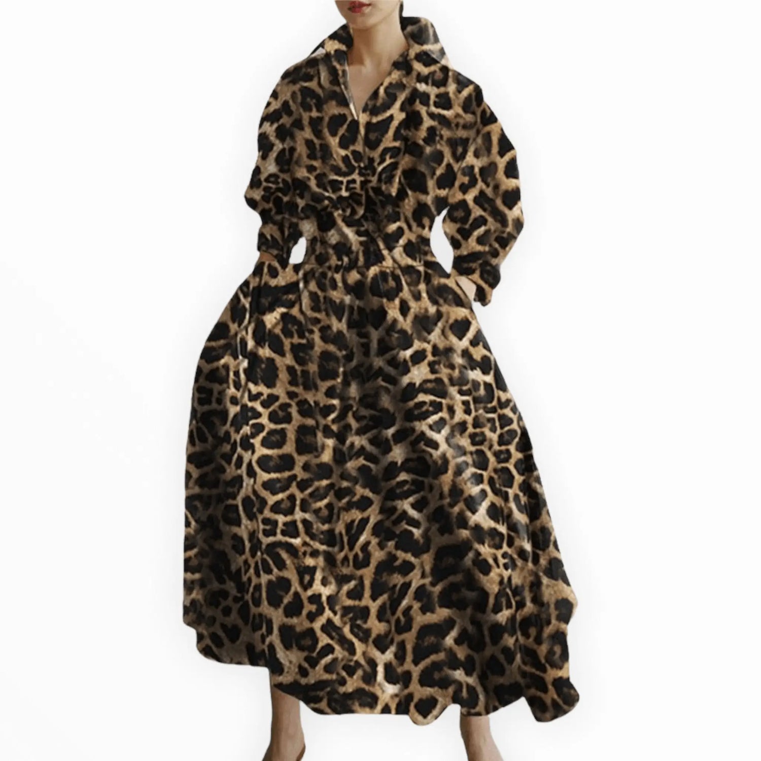 Années 40 Robe Chemise Trapèze Vintage Popeline - Ma Penderie Vintage