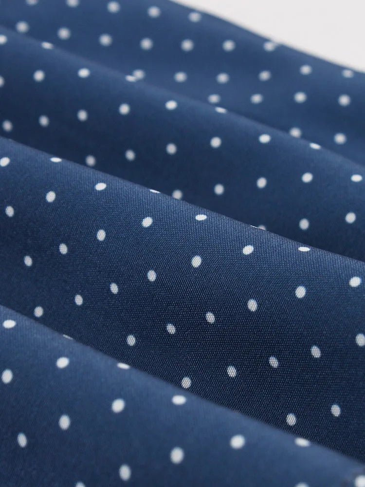 Années 50 Robe Évasée À Bretelles Imprimée Pois - Ma Penderie Vintage