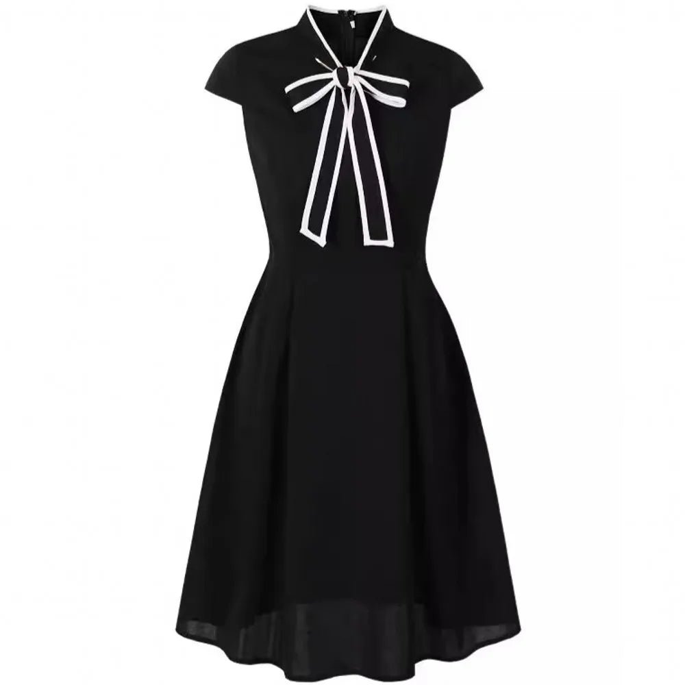 Années 60 Robe Évasée Contrastée Hepburn - Ma Penderie Vintage