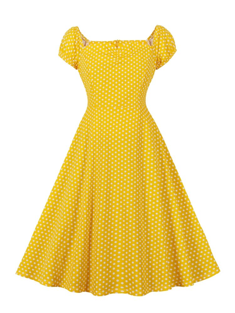 Années 60 Robe d'Été Imprimée À Pois Bardot - Ma Penderie Vintage