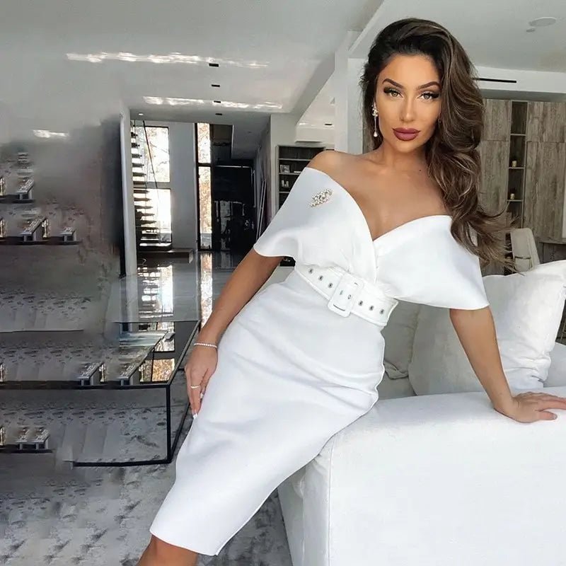 Années 50 Robe Fourreau Rétro Épaules Tombantes - Ma Penderie Vintage