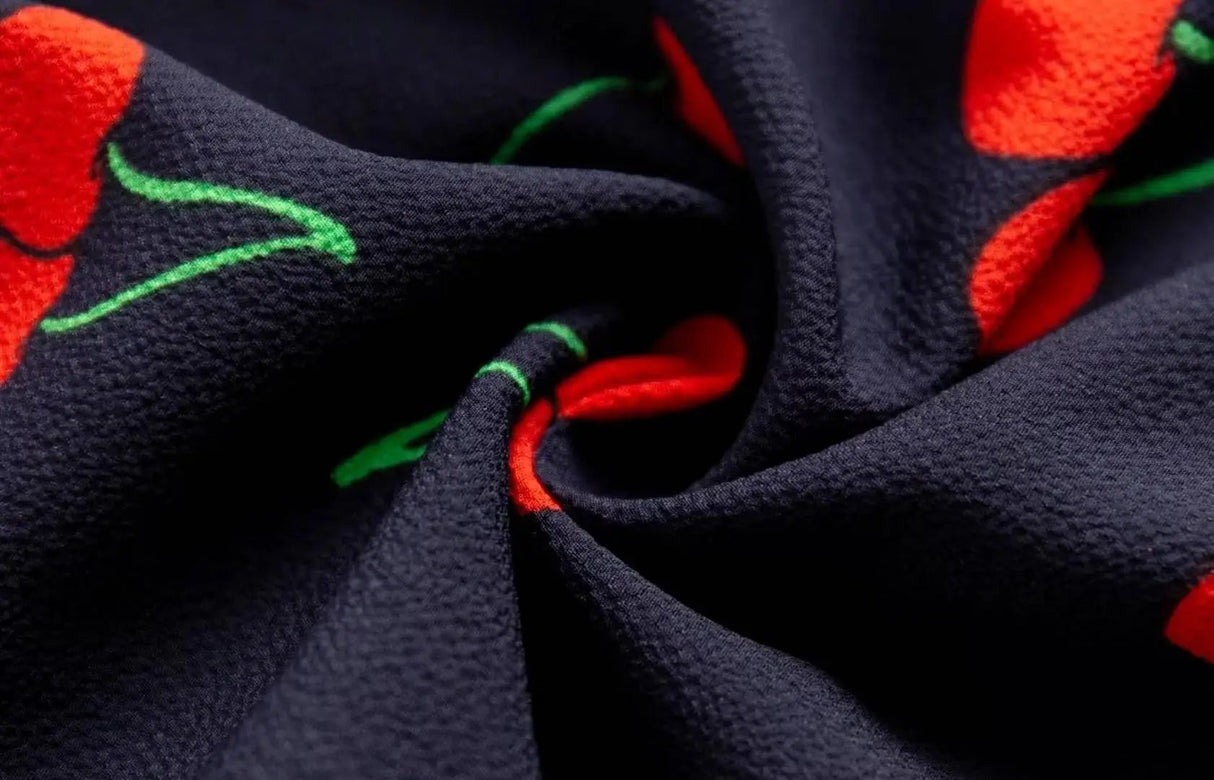 Années 40 Rétro Robe Style Portefeuille Cerises - Ma Penderie Vintage