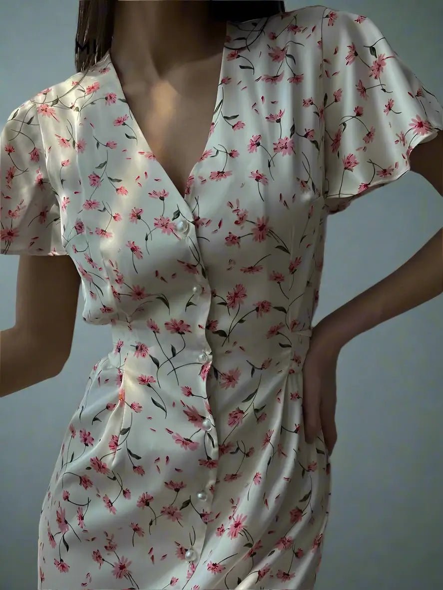 Années 40 Robe d'Été Midi Imprimé Floral - Ma Penderie Vintage