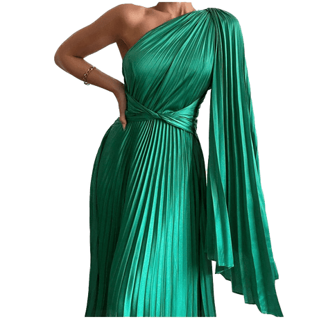 Années 80 Robe Plissée Asymétrique Glamour - Ma Penderie Vintage