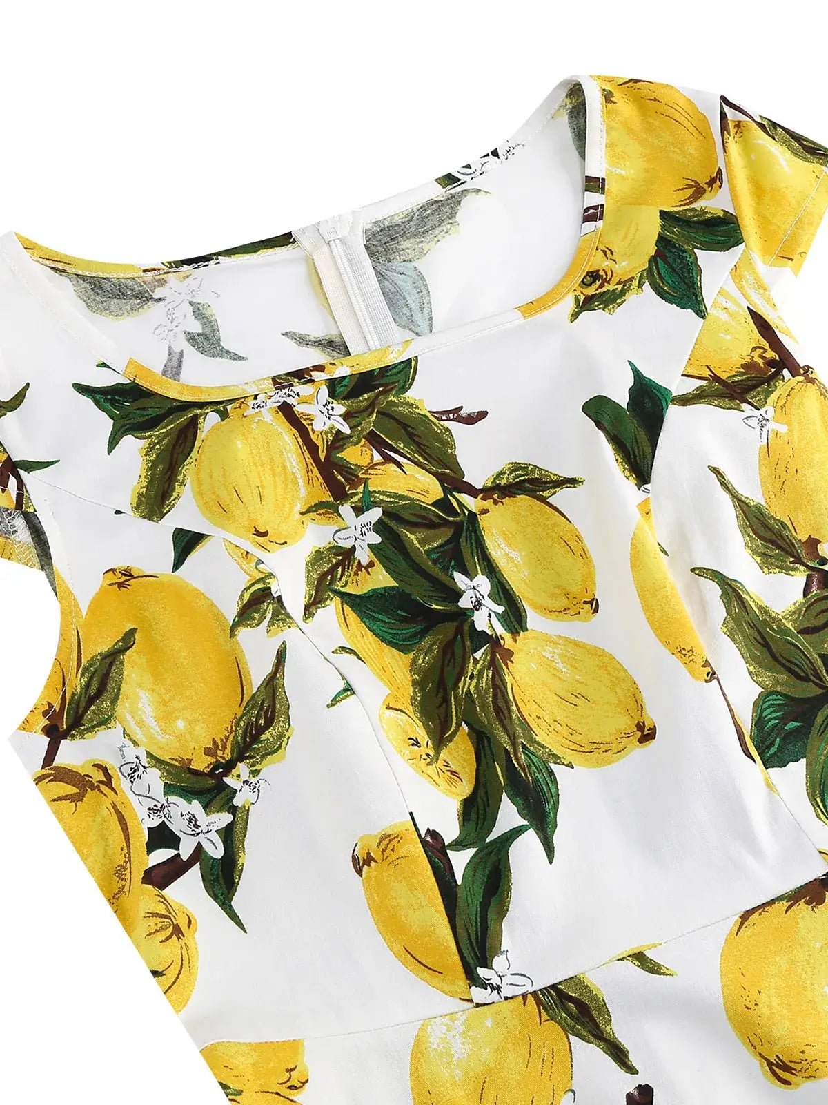 Années 50 Robe Trapeze Imprimé Citron - Ma Penderie Vintage