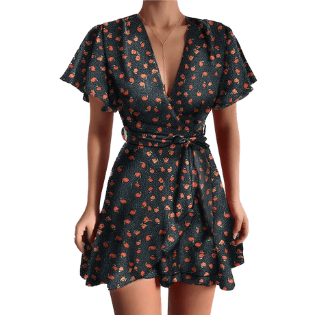 Années 70 Mini Robe À Volants Imprimé Lolita - Ma Penderie Vintage