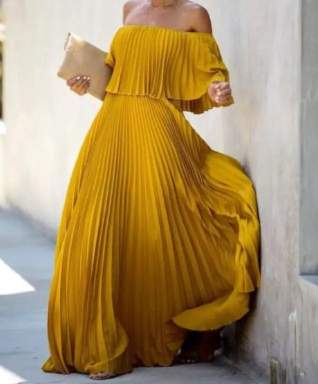 Années 70 Robe Fluide Longue Plissée - Ma Penderie Vintage