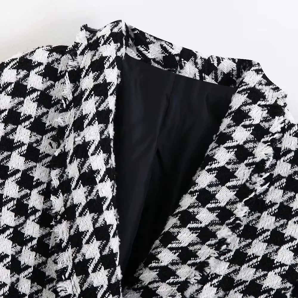 Années 70 Blazer Pied - de - poule Vintage Glamour - Ma Penderie Vintage