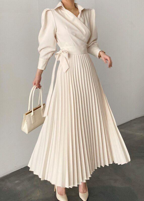 Années 70 Robe Midi Plissée Vintage Kate - Ma Penderie Vintage