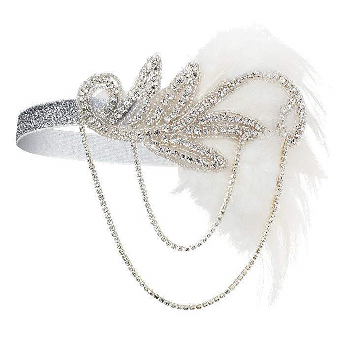 Années 20 Headband Charleston Paillettes et Plumes - Ma Penderie Vintage