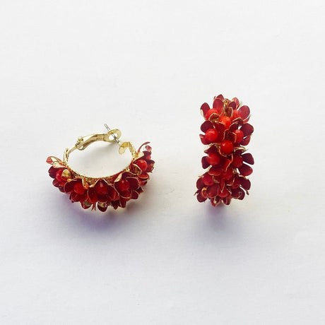 Années 60 Boucles d'oreilles Fleurs Rétro Magnolia - Ma Penderie Vintage