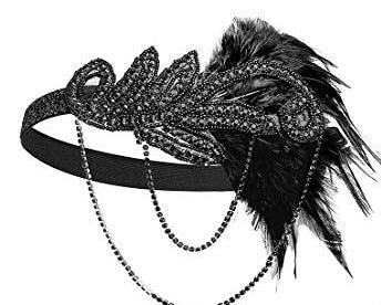 Années 20 Headband Charleston Paillettes et Plumes - Ma Penderie Vintage