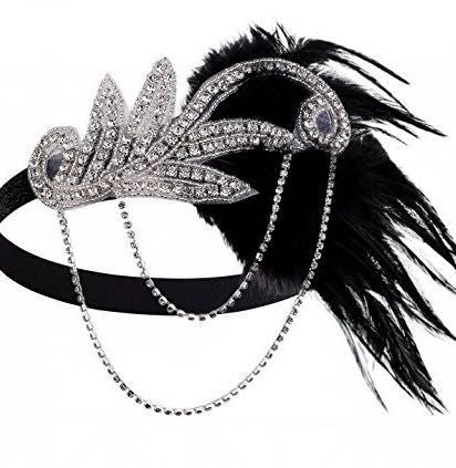 Années 20 Headband Charleston Paillettes et Plumes - Ma Penderie Vintage