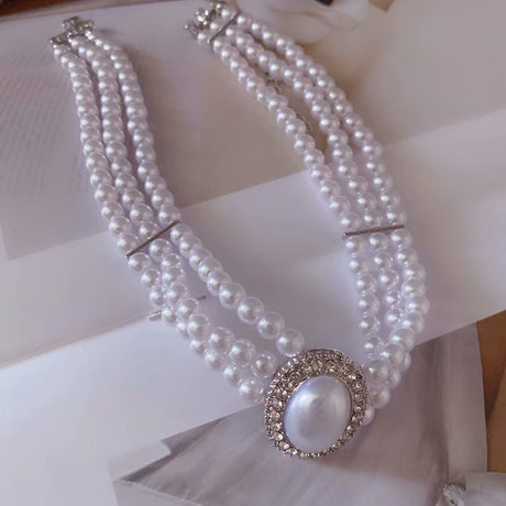 Années 80 Collier de Perles Ras De Cou Diana - Ma Penderie Vintage