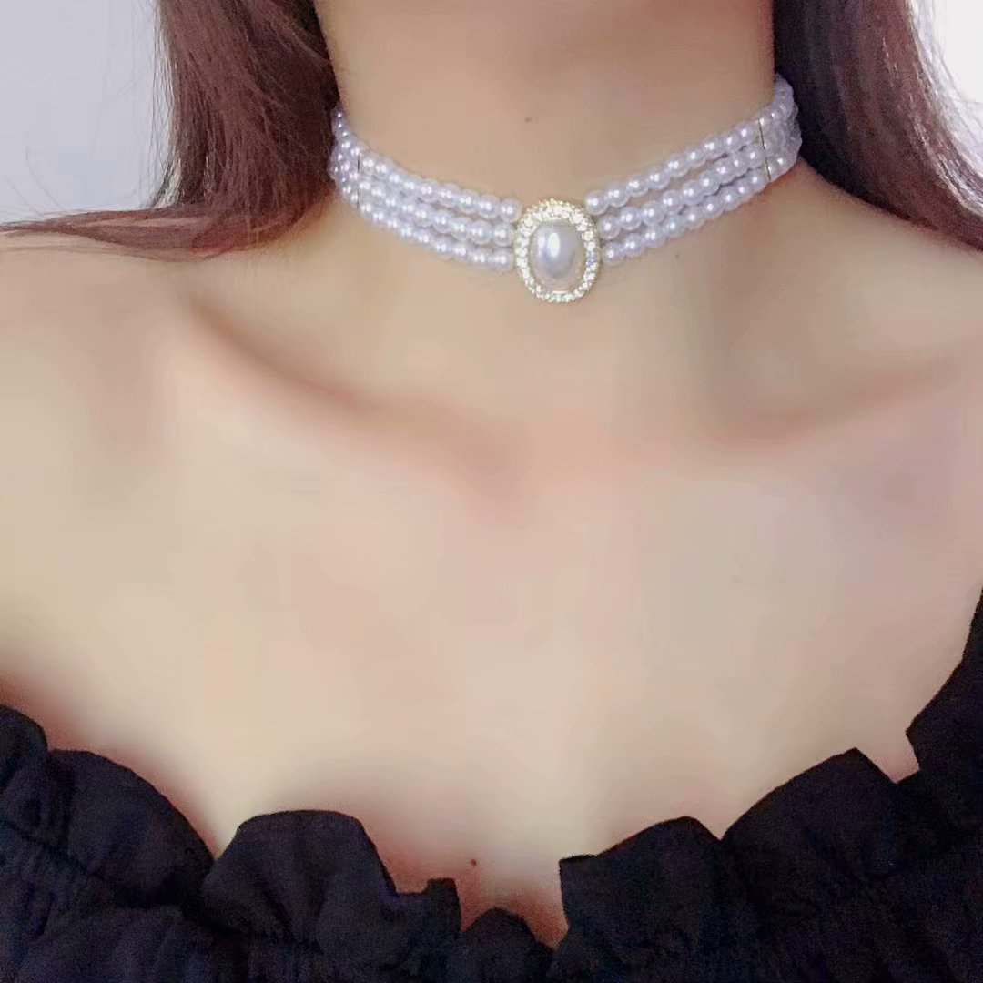 Années 80 Collier de Perles Ras De Cou Diana - Ma Penderie Vintage