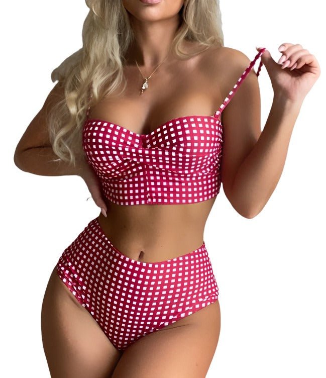 Années 80 Maillot De Bain Deux Pièces Vichy - Ma Penderie Vintage