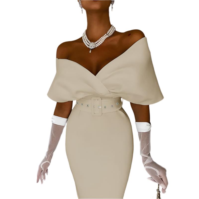 Années 50 Robe Fourreau Rétro Épaules Tombantes - Ma Penderie Vintage