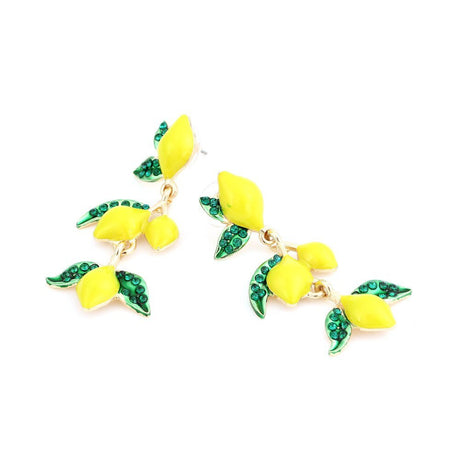 Années 40 Boucles d'Oreilles Pendantes Citron Amalfi - Ma Penderie Vintage