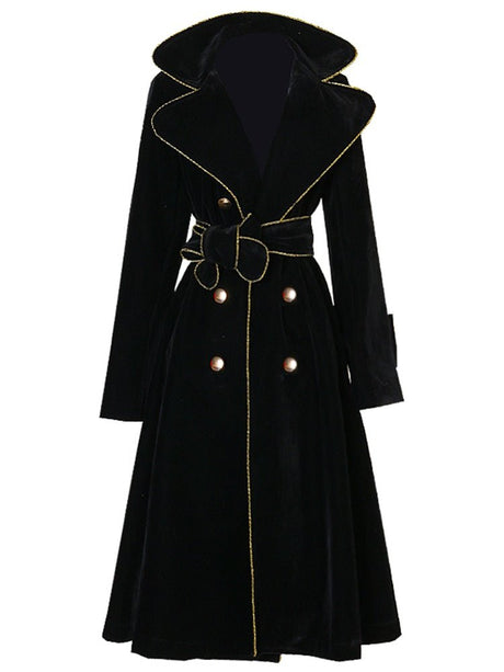 Années 70 Manteau Chic Velours Double Boutonnage - Ma Penderie Vintage