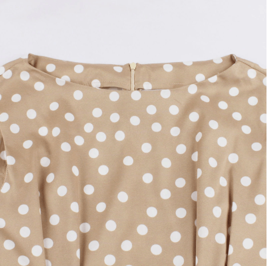 Années 40 Robe Midi À Pois Vintage Glamour - Ma Penderie Vintage