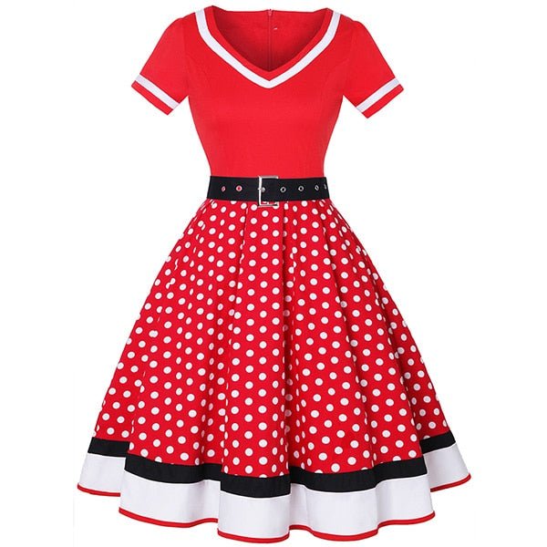 Années 60 Robe De Jour A Pois Rock A Billy Grandes Taille - Ma Penderie Vintage