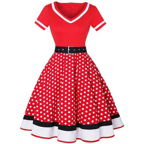 Années 60 Robe De Jour A Pois Rock A Billy Grandes Taille - Ma Penderie Vintage