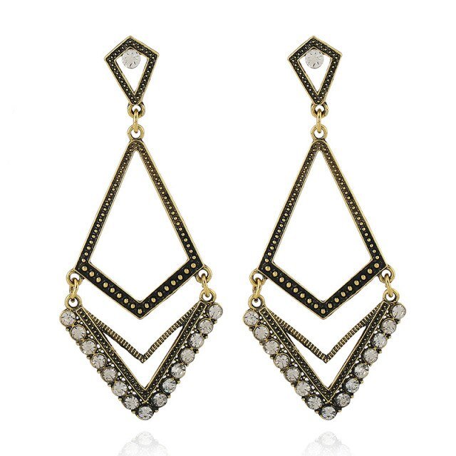 Années 20 Art Déco Boucles d'oreilles Triangle - Ma Penderie Vintage