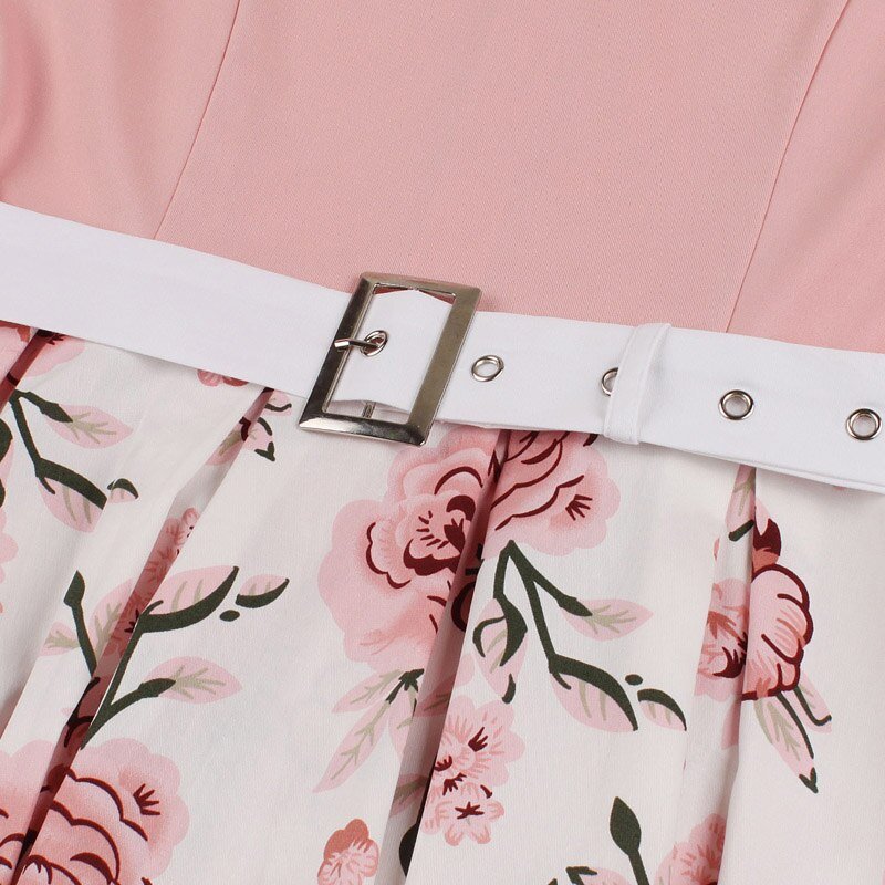 Années 60 Robe Évasée Fleurs Rock A Billy - Ma Penderie Vintage