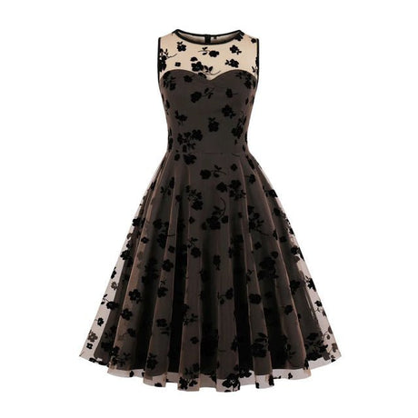 Années 50 Robe Trapèze Velours Pin Up Dita - Ma Penderie Vintage