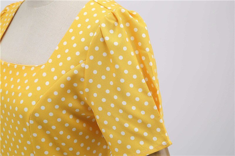 Années 50 Robe Col Carré À Pois Lucille - Ma Penderie Vintage