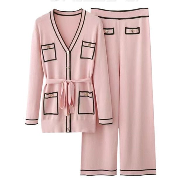 Années 30 Ensemble Tricoté Bi - colore Gabrielle - Ma Penderie Vintage