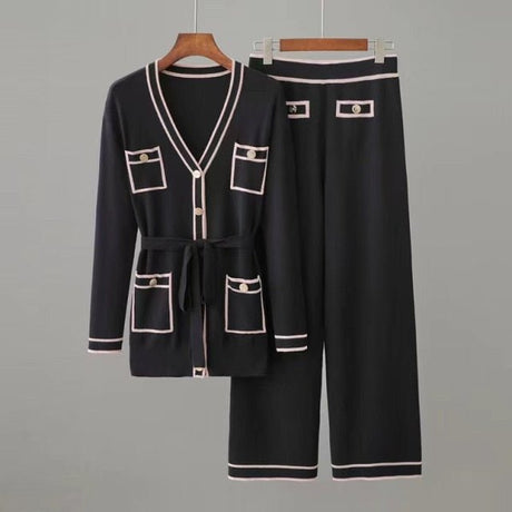 Années 30 Ensemble Tricoté Bi - colore Gabrielle - Ma Penderie Vintage