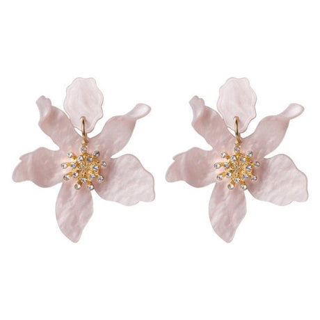 Années 30 Boucles d'Oreilles Fleur Résine Rétro - Ma Penderie Vintage