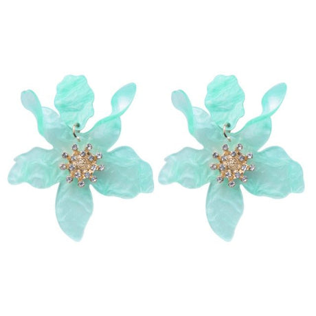 Années 30 Boucles d'Oreilles Fleur Résine Rétro - Ma Penderie Vintage