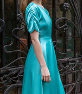 Années 40 Robe Portefeuille Mi - Longue Glamour - Ma Penderie Vintage