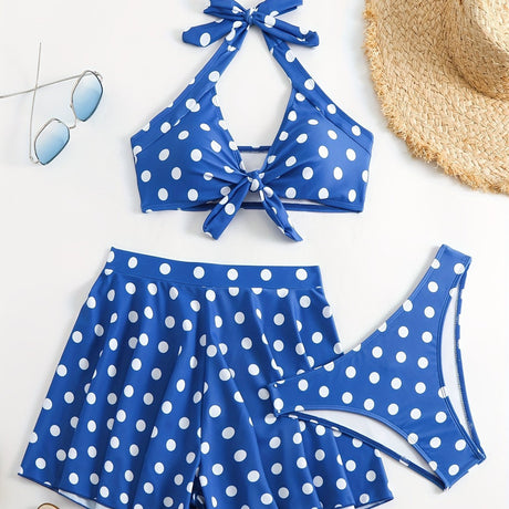Années 60 Maillot De Bain 3 Pièces Pois Pin Up - Ma Penderie Vintage