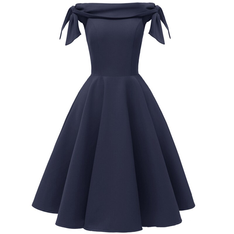 <tc>1950's</tc> Retro Off Shoulder Evening Dress