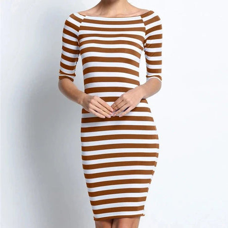 Années 60 Robe Crayon Marinière Rétro Bardot - Ma Penderie Vintage