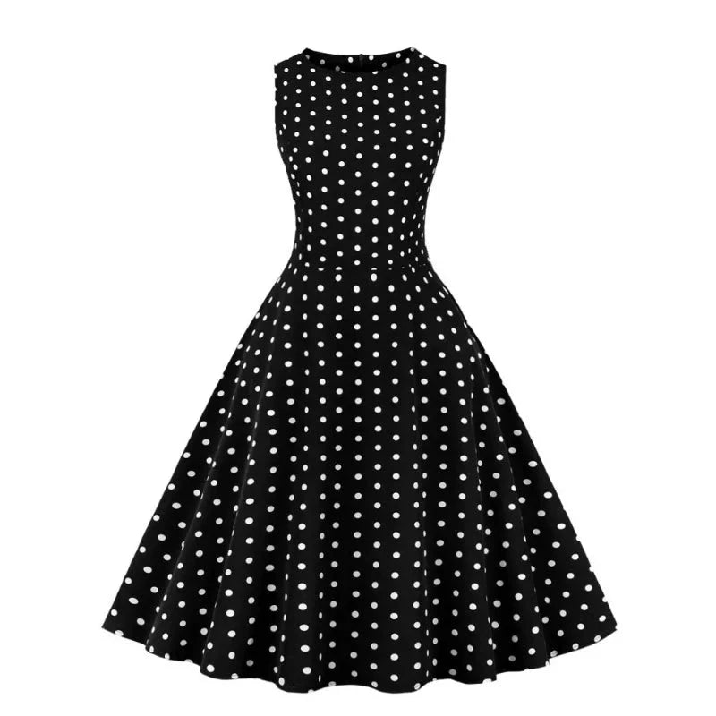 Années 50 Robe De Jour Imprimé À Pois Lucille - Ma Penderie Vintage