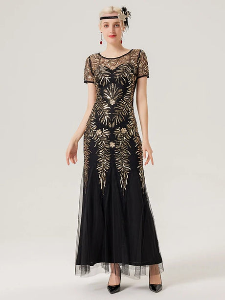 Années 20 Robe De Soiree Longue Gatsby - Ma Penderie Vintage
