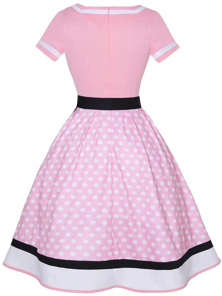 <tc>Años 60</tc> Vestido de día grande Rockabilly con lunares <tc>Talla</tc>