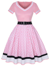 <tc>Años 60</tc> Vestido de día grande Rockabilly con lunares <tc>Talla</tc>