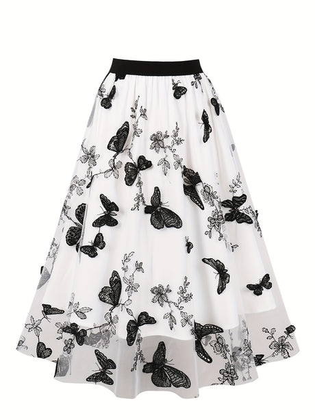 Années 50 Jupe Rétro Broderie Papillon Dita - Ma Penderie Vintage