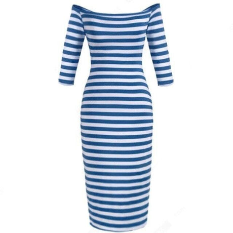 Années 60 Robe Crayon Marinière Rétro Bardot - Ma Penderie Vintage