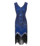 <tc>Años 20</tc> Vestido de noche retro con lentejuelas Gatsby <tc>L</tc>e <tc>M</tc>hermoso