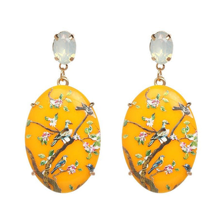 Années 40 Boucles d'oreilles Fleur Orientale - Ma Penderie Vintage